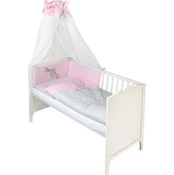 Povlečení Ty i My 3-dílná sada - mantinel s povlečením FIND ME - sv. růžová (jemná kostička)