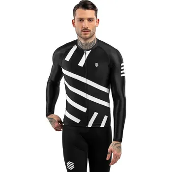 SIROKO Pánský cyklistický dres s dlouhým rukávem M2 Leader Černá M ČERNÁ