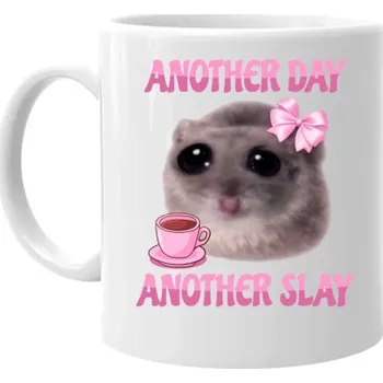 Žertovný předmět Another day, another slay - hrnek s potiskem- Tričkový.cz