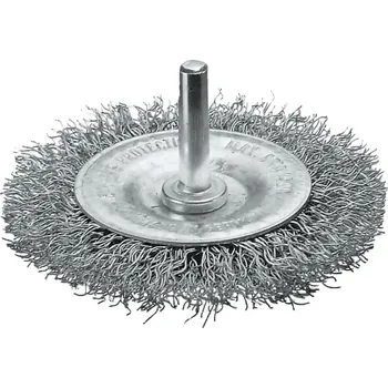 Drátěný kartáč Lessmann 410153 | Rotační kartáč se stopkou průměr 6 mm průměr 100x8-10 / 0,30 ocelový drát zvlněný