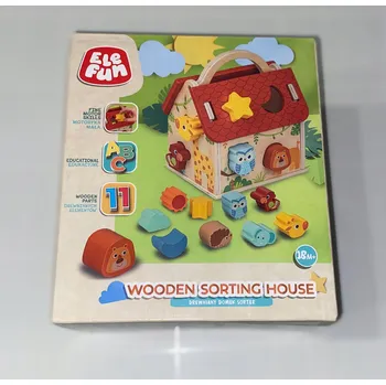 ostatní stavebnice STAVEBNICE HRAČKA DŘEVĚNÝ DOMEČEK TŘÍDIČ 18m+ ZVÍŘÁTKA