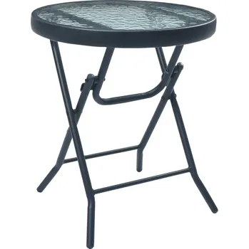 Zahradní stůl vidaXL Bistro stolek černý 40 x 46 cm ocel a sklo [47926]