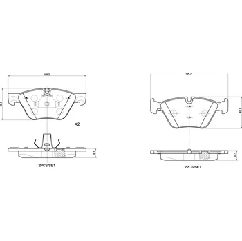 Brzdová destička Sada brzdových destiček, vždy 4 kusy v sadě BREMBO P 06 060X