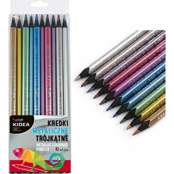 Pastelka Kidea Pastelky trojúhelníkové metalické 10 barev