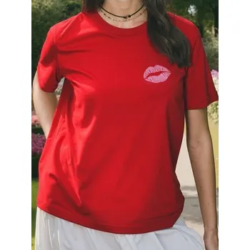 Sinsay - Tričko s potiskem - červená - 8764J-33X - 8764J-33X-XXS