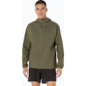 Pánské oblečení Pánská běžecká bunda ASICS Fujitrail Elite Waterproof mantle green