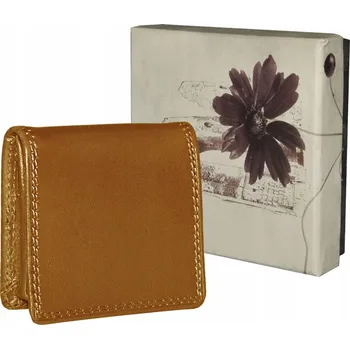 Centro Pelle malá peněženka na bankovky z pravé kůže žlutá - dámská