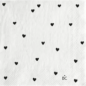 Papírový ubrousek Bastion Collections Papírové ubrousky S - HEARTS all over, 20ks b420176
