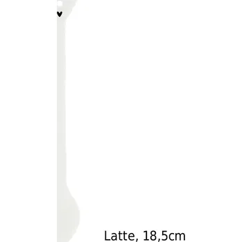 Příbor Bastion Collections Keramická lžička LATTÉ, plochá, bílá, 18,5cm b450027