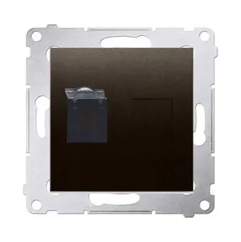 Elektrická zásuvka Internetová zásuvka nástěnná Kontakt-simon hnědá