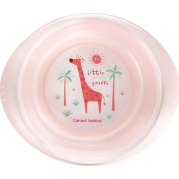 dětská jídelní sada Talířek Canpol Babies - Žirafka, růžová