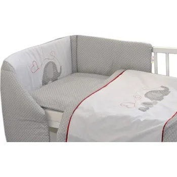 mantinel do postýlky Mantinel rovný 180 cm - Sloníci se srdíčkem