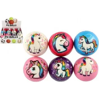 Dětský míč Míček jednorožec pěnový 8cm mix barev v sáčku 24ks v boxu