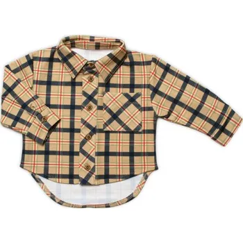 Kojenecké oblečení Dětská košile MROFI dl. rukáv s prodlouženým zadním dílem, Kuba - béžová, vel. 98