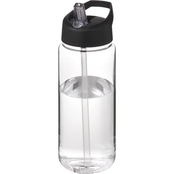 Láhev Sportovní lahev H2O Active® Octave Tritan™ o objemu 600 ml s víčkem s hubicí - Průhledná čirá / Černá