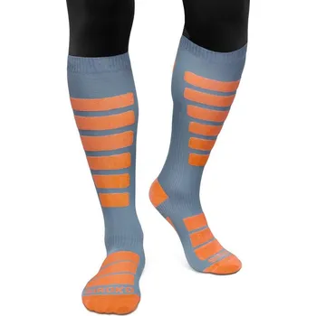 Pánské ponožky SIROKO Snowboardové ponožky Aoraki Slide Šedá XL ORANŽOVÁ|ŠEDÁ