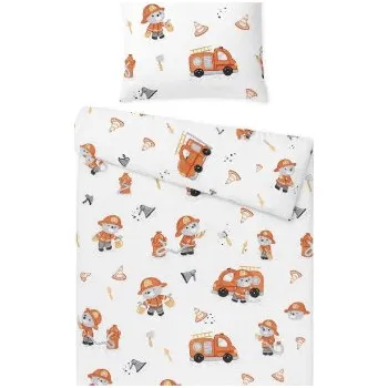 Povlečení Povlečení do postýlky s výplní + pytlík, bavlna, Hasiči, 135x100cm/40x60cm