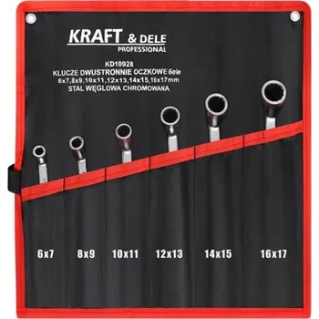 Klíč Kraft&Dele KD10928, Klíče na dvou kolech 6 el. | chromovaná uhlíková ocel, rozměry 6x7 až 16x17 mm