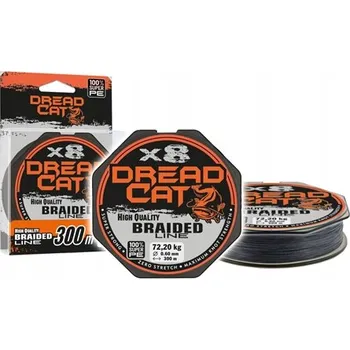 KONGER ŠŇŮRA DREAD CAT X8 BLACK 0,60mm 300m – Pletená šňůra na sumce