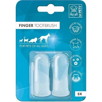 M-Pets Zubní kartáček na prst silikonový 2 ks