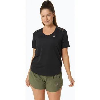 Dámské oblečení Dámské běžecké tričko ASICS Road V-Neck performanc black
