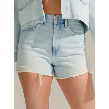 Dámská móda Sinsay - Džínové šortky s oděrkami - modrá - 708DB-05J - 708DB-05J-32