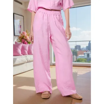 Dámské kalhoty Sinsay - Kalhoty wide leg - růžová - 879GZ-30X - 879GZ-30X-XXS