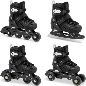 Kolečkové brusle Spokey 4ONE Brusle 4v1, černé, vel. 34-38