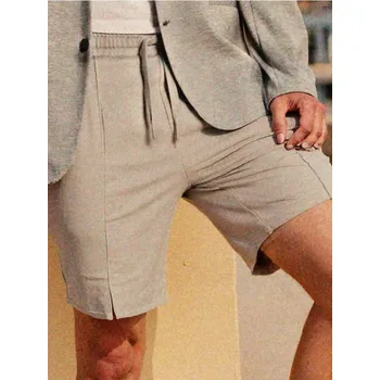 Pánská móda Sinsay - Kraťasy s&nbsp;příměsí viskózy - šedá - 305EU-09X - 305EU-09X-S