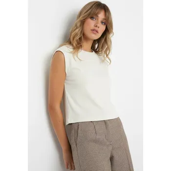 Dámské tričko Sinsay - Bavlněné tričko - krémová - 021CH-01X - 021CH-01X-XL