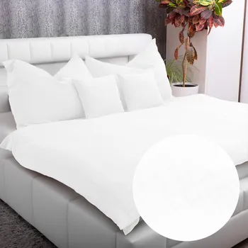 Povlečení Mušelínové ložní povlečení Nature MSN-079 Snehově bílé Jednolůžko 140x200 a 70x90 cm