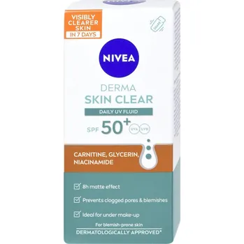 Pleťový krém Nivea Derma Skin Clear denní krém UV Fluid OF50+, 40 ml