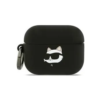 Karl Lagerfeld 3D Logo NFT Choupette Head Silikonové Pouzdro pro AirPods Pro 3 Black