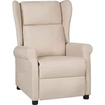 Obývací pokoj vidaXL Polohovací křeslo ušák textil [340958] Barva: krémová