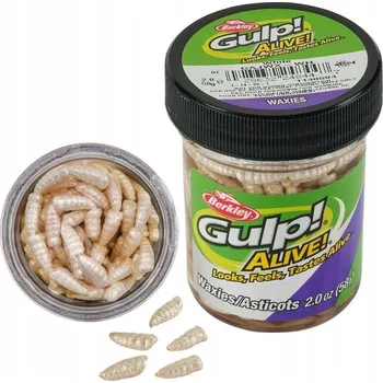 Umělá nástraha VŮNĚ CHUŤ OBĚTI BERKLEY WAXIES Gulp! Alive BÍLÝ ČERV 1,2 cm 58 gr