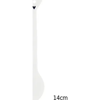 Příbor Bastion Collections Keramická lžička COFFEE, plochá, bílá, 14cm b450026