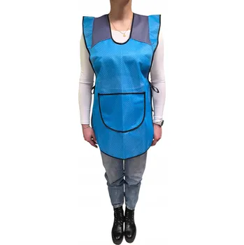 Kuchyňská zástěra STYLOVÁ NYLONOVÁ ZÁSTĚRA NA VÁZÁNÍ DÁMSKÁ TURKUS W GRANATOWE KROPKI