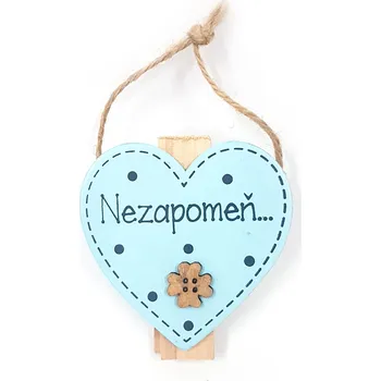 Dekorace NCA magnetický dřevěný kolíček NEZAPOMEŇ c210013