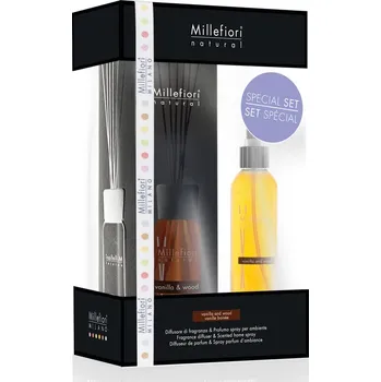 Aroma difuzér Millefiori Natural VANILLA & WOOD aroma difuzér 100 ml a sprej 150 ml p130006