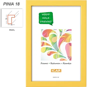 Rám na obraz Rámeček dřevěný Icar PINIA 18 18x24 žlutý r040071