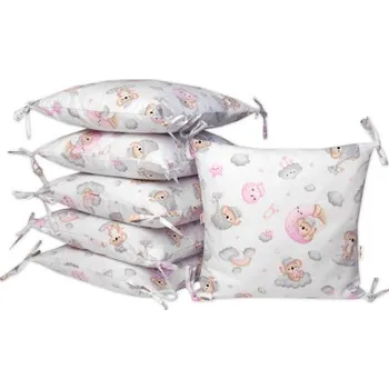 Polštářkový mantinel 6ks 40x40cm, Dreams Koala - růžový