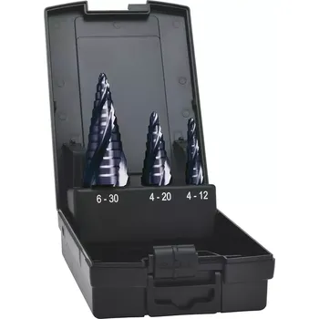 Vrták Sada stupňovitých vrtáků HSS TiAlN 4nás. spir.drážka 4-30 mm EXACT