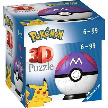 3D puzzle 3D Puzzle-Ball: Pokémon Master Ball 54 dílků