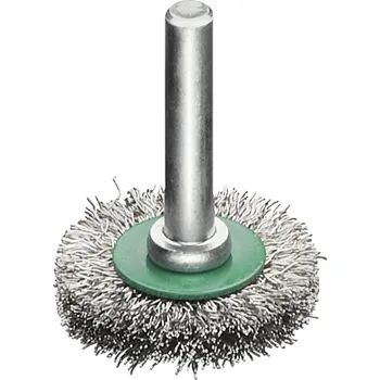 Drátěný kartáč Lessmann 411342 | Rotační kartáč se stopkou průměr 6 mm nerezavějící drát, zvlněný průměr 20x4 / 0,20 nerezový drát, zvlněný