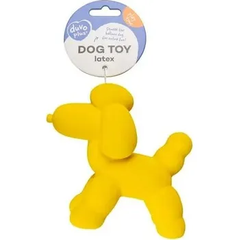 Hračka pro psa Hračka pískací pro psa Duvo+ Hračka pro pudla, latexový balónek, pískací žlutý, 14 x 6 x 12,5 cm