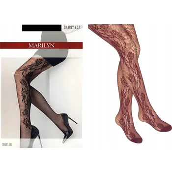 Podprsenka Punčocháče kabaretky Marilyn Charly E02, 20 denier, červené, vínové, velikost 3/4