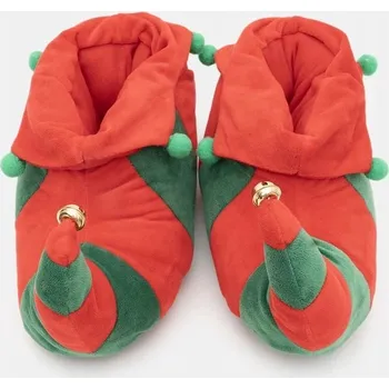 Dámské pantofle PANTOFLE BAČKORY ELF se zvonečky, velikost 38, VTIPNÉ VÁNOČNÍ - 26 cm