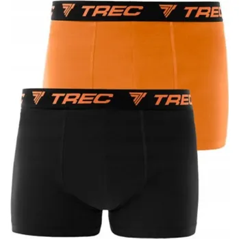 Pánské spodní prádlo ORANŽOVÉ A ČERNÉ PÁNSKÉ BOXERKY BAVLNĚNÝ SET COTTON|TREC|vel. XXL