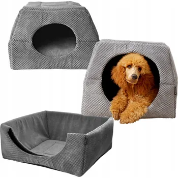 Pelíšek pro psa Amibelle psí bouda šedá 55 cm x 55 cm