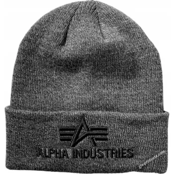 Čepice Alpha Industries Čepice Beanie 3D tmavě šedá